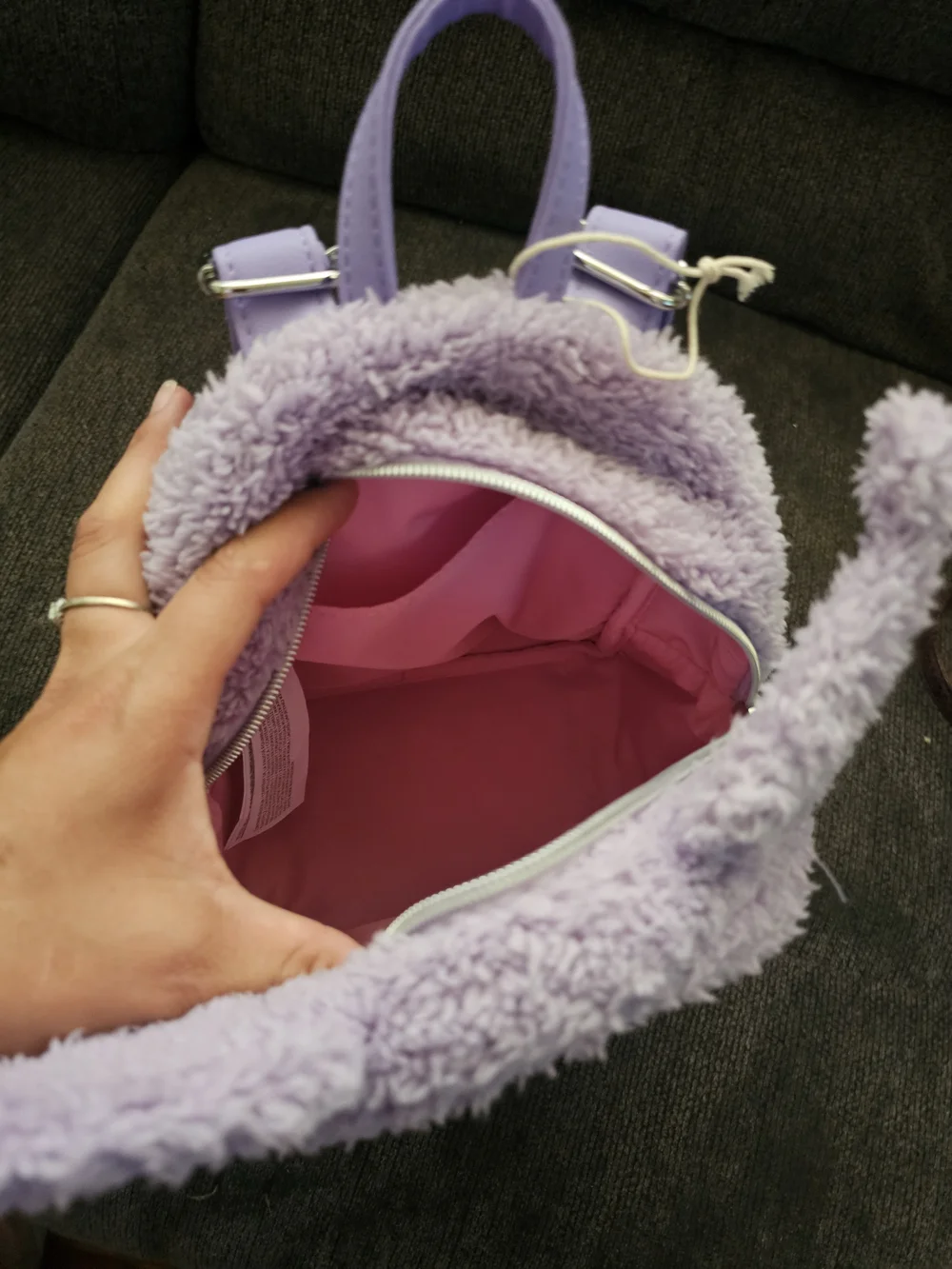 Sanrio Lavender Plush Kids Backpack with Pink Accents